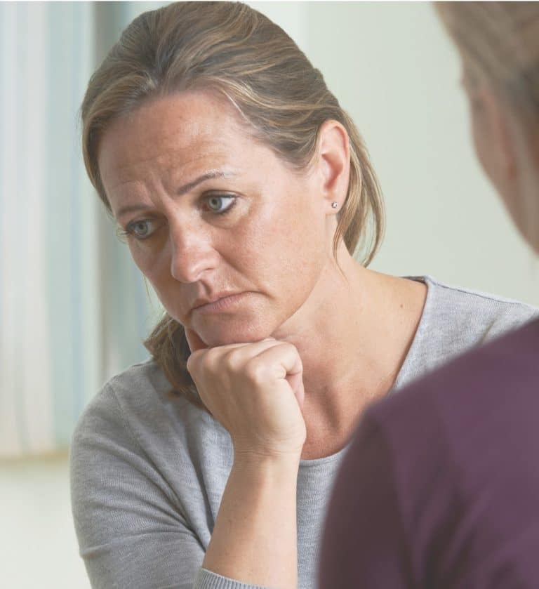 grieving woman at bereavement counselling