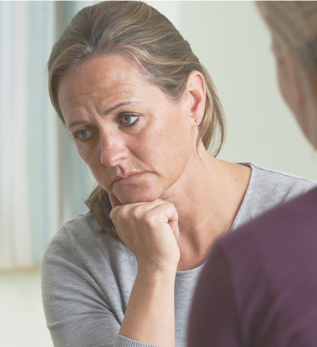 grieving woman at bereavement counselling